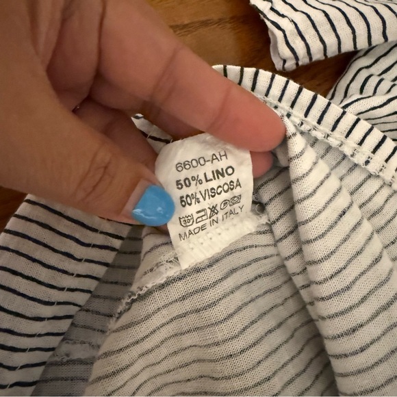 Meo Meli Linen Blend Kimono Top Cardigan Striped O/S Lagenlook Relaxed Fit Boho - Picture 11 of 16